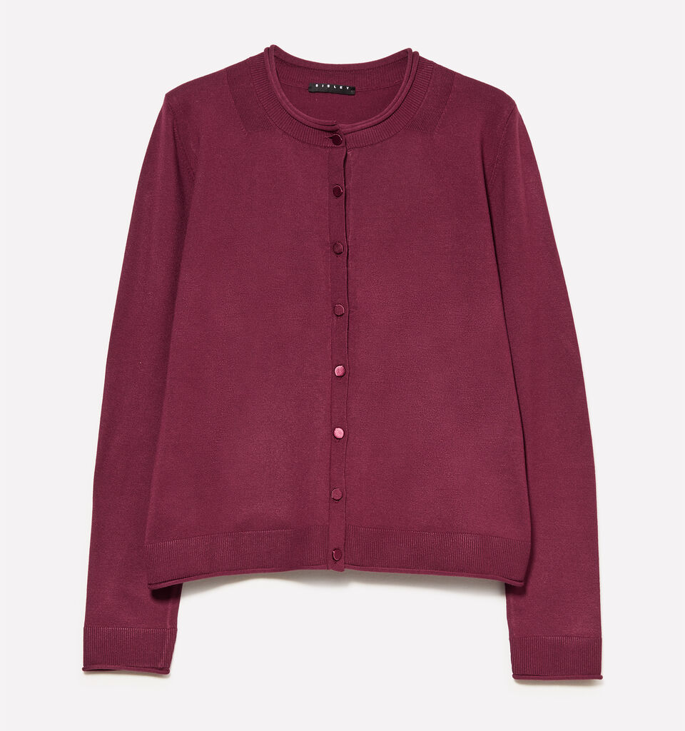 Burgundy regular fit cardigan - women's cardigans - Burgundy | Sisley image number 5